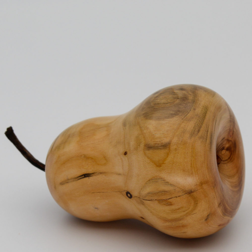 Poire décorative en bois d'abricotier